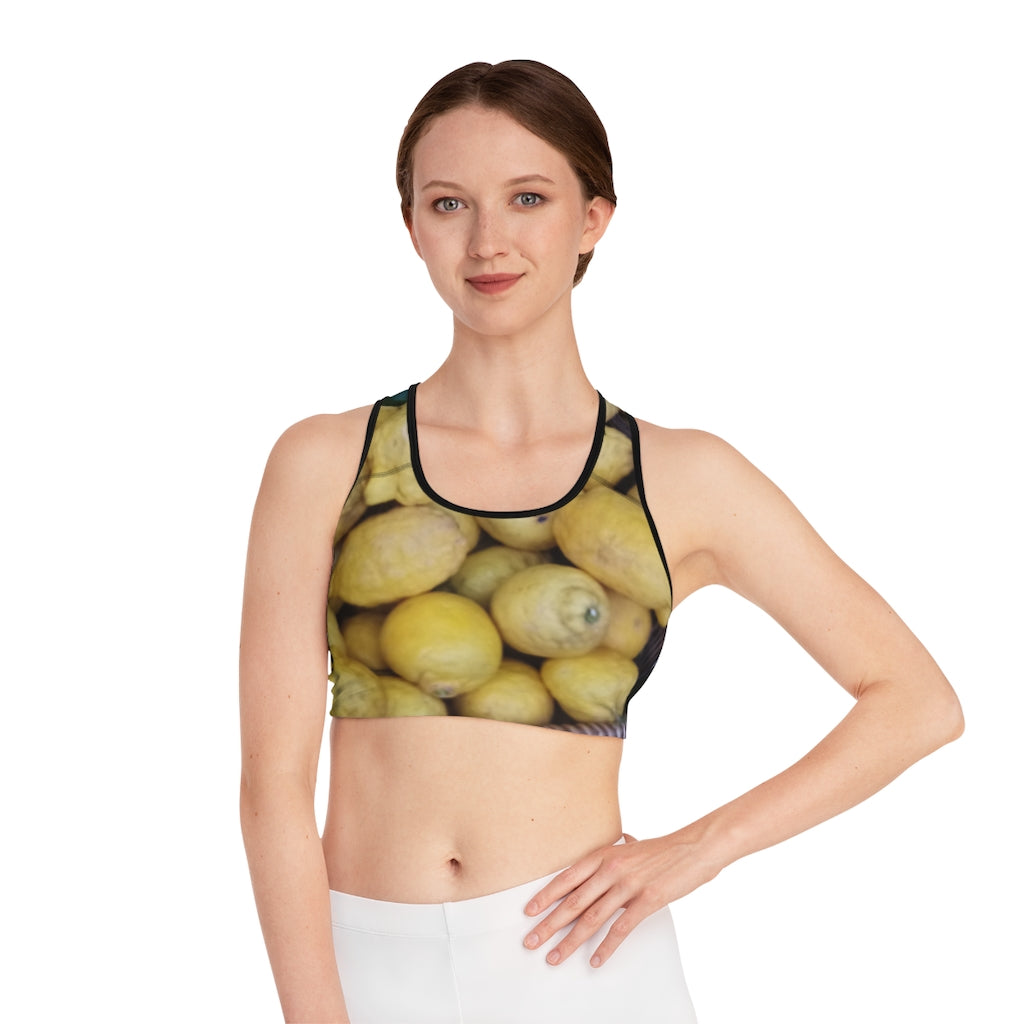 Get Healthy Lemon Sports Bra (AOP)