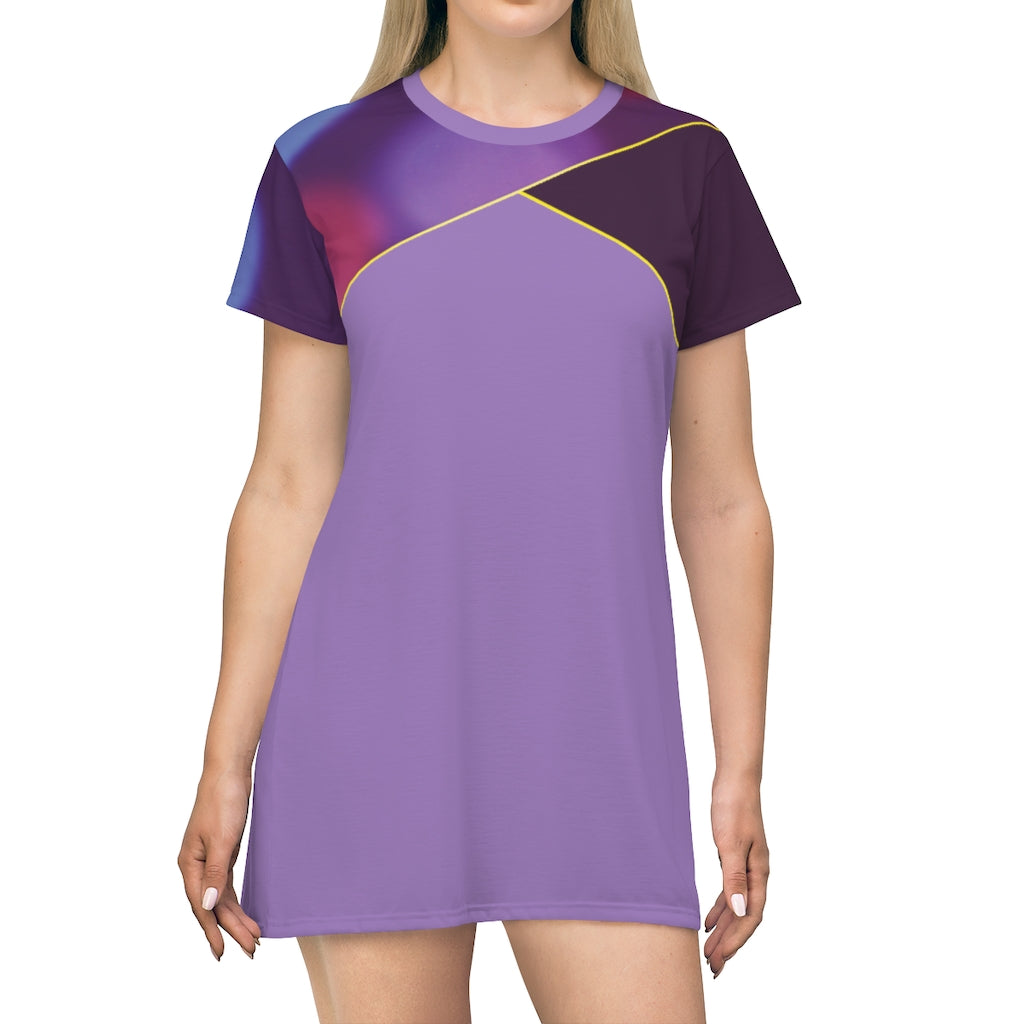 T-Shirt Dress Love 80s Lilac Color Sleeve