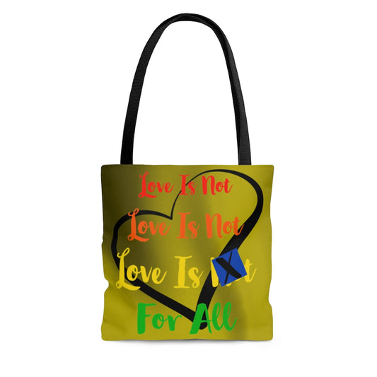 Human Rights LINFA Yellow Duo Tone Tote Bag Black Heart