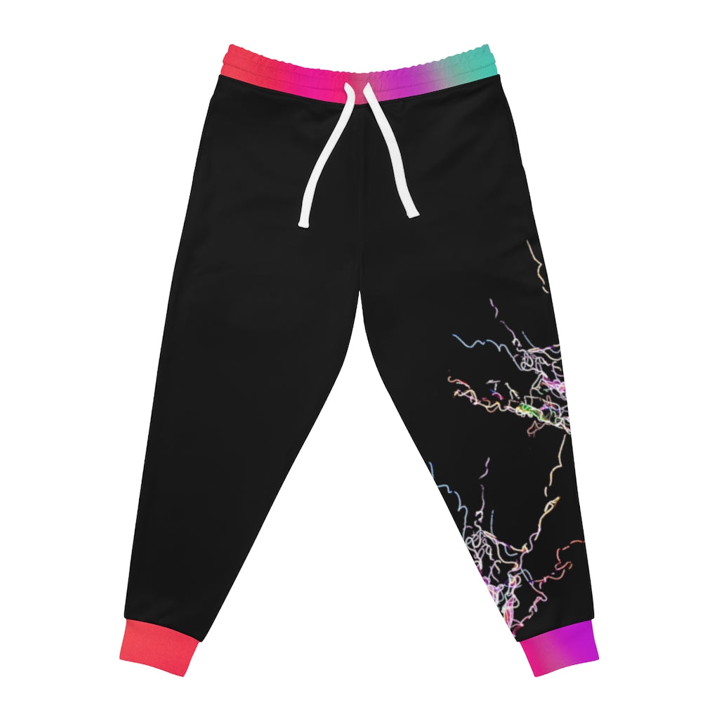 I'm Electric Multi Pink Blue Purple Unisex Athletic Joggers (AOP)