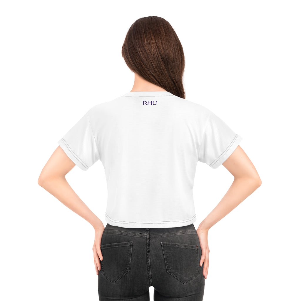 Human Rights LINFA AOP Crop Tee White