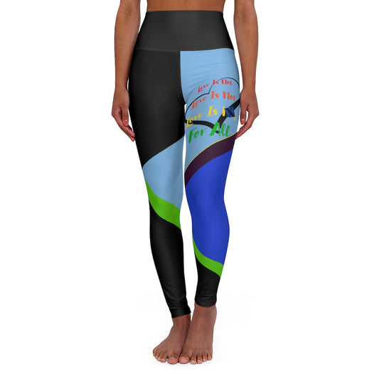 Human Rights LINFA High Waisted Yoga Leggings Blue Light Blue Black RHU