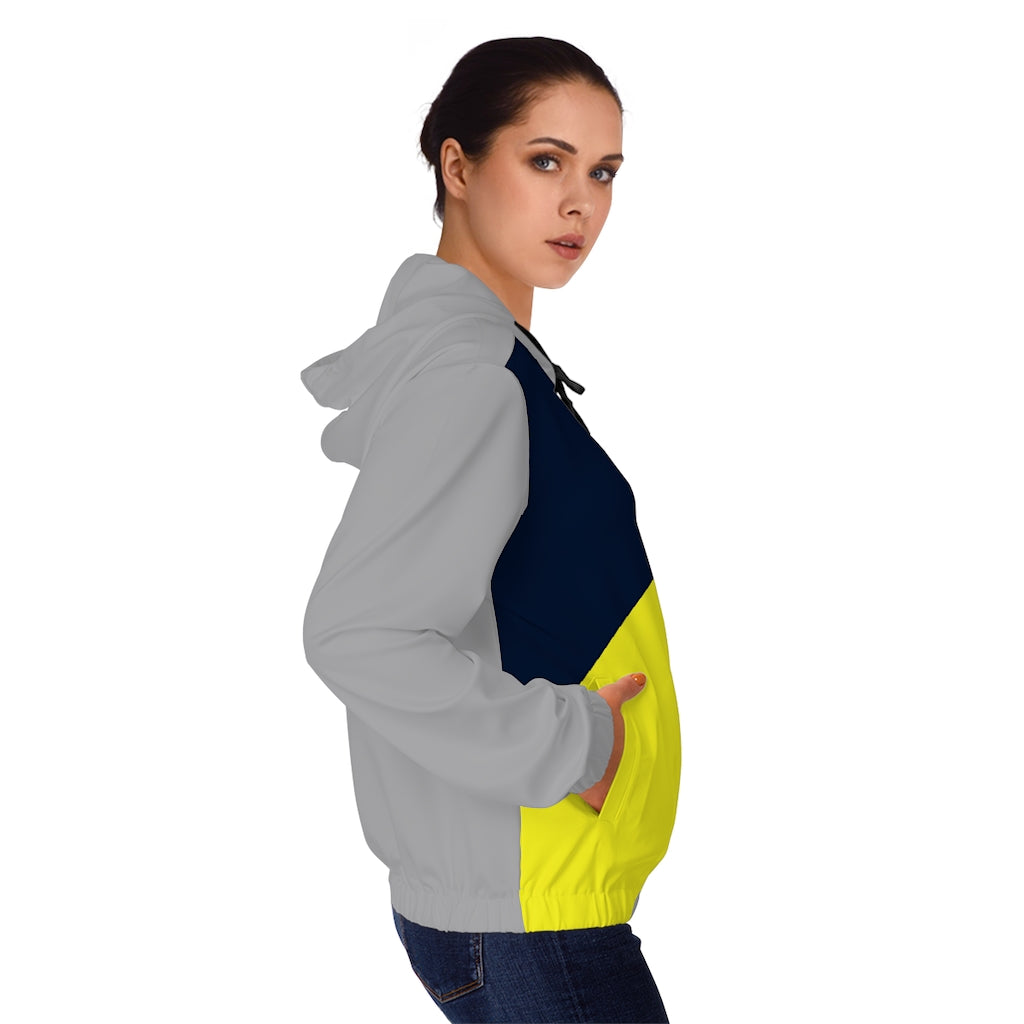 Cat Sleep Eat Women’s Full-Zip Hoodie Black/Yellow/Grey