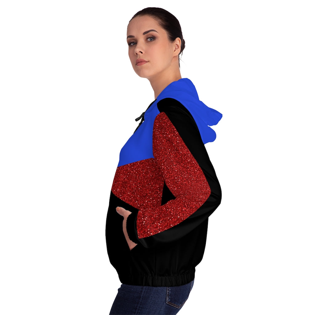 Women’s Full-Zip Hoodie Crossed Blue/Red/Black