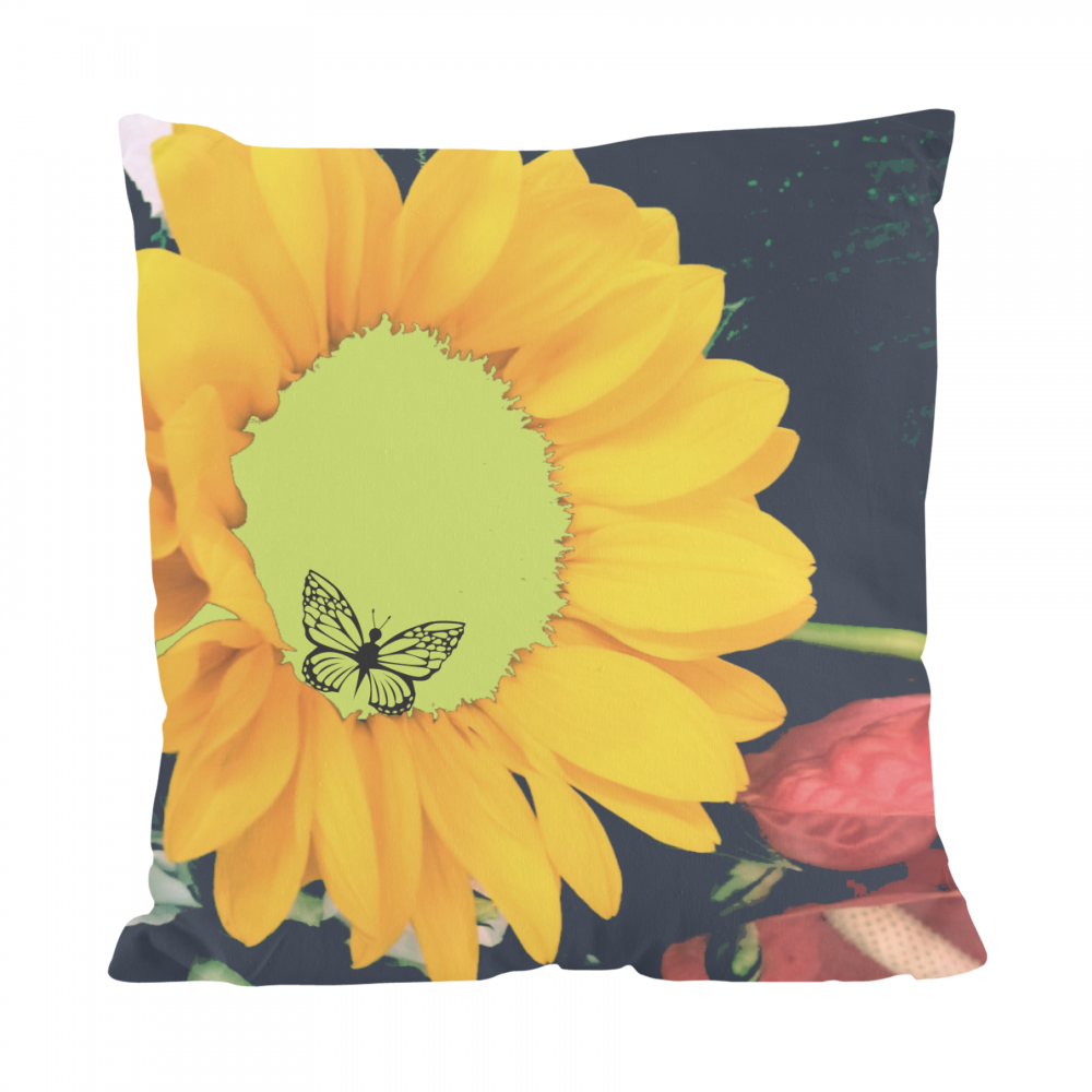 Cuscino All Over Print Sunflower Butterfly Pillow