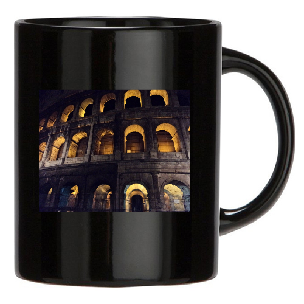 Tazza Nera ROMA COLOSSEO ITALIA BLACK MUG