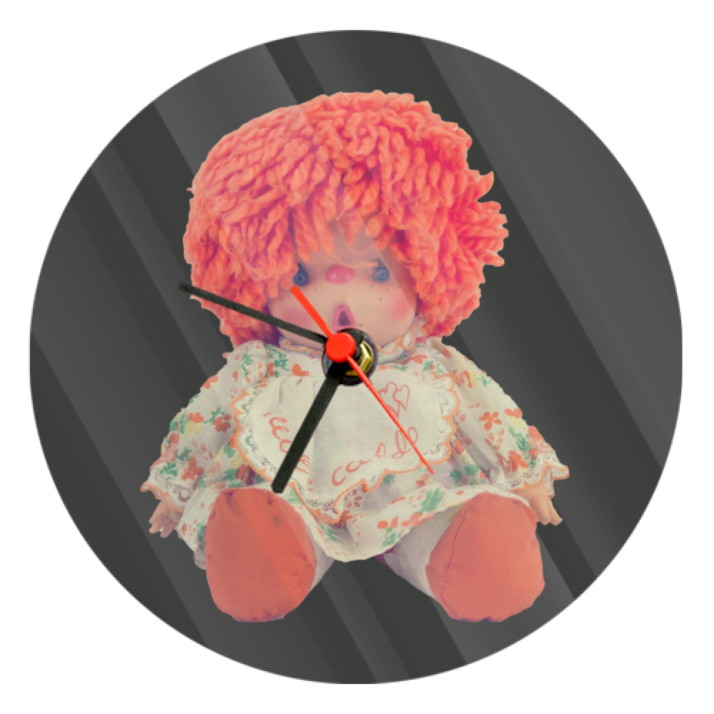 Orologio Vetro Tondo ORANGE DOLL Round Glass Clock