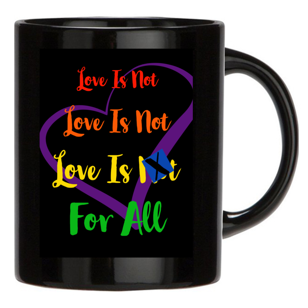 Tazza Nera HUMAN RIGHTS LINFA Mug Heart Black Multicolor F/B