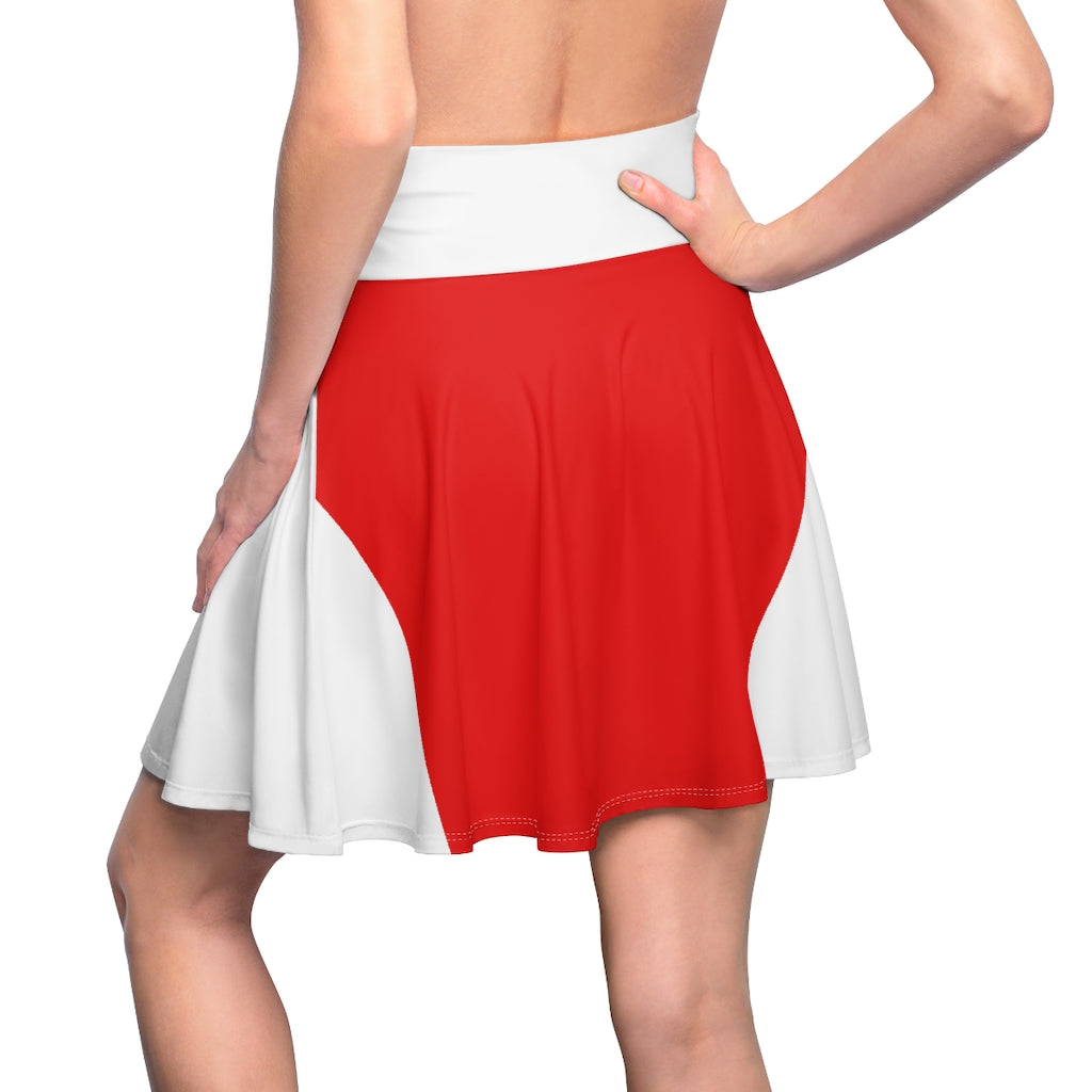 Cat Sleep Eat Women's Skater Skirt White/Red