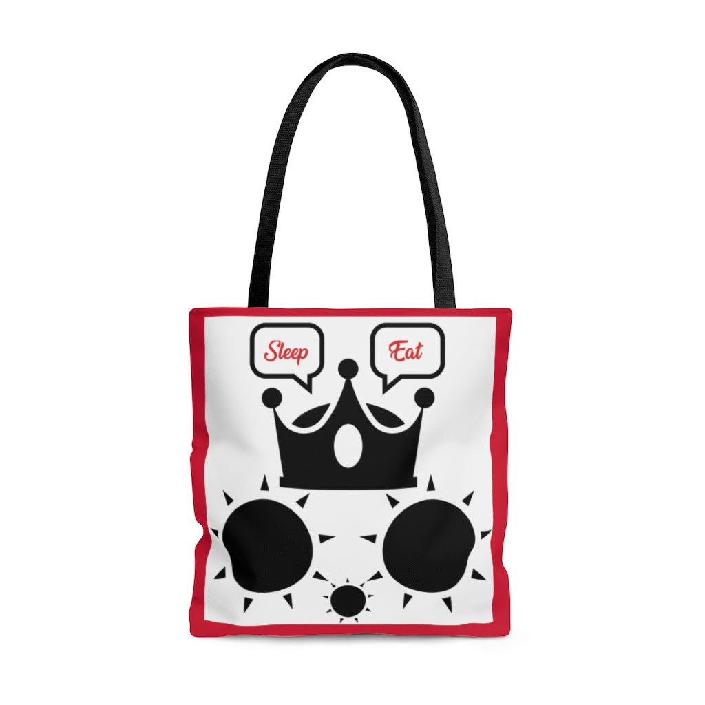 Cat Sleep Eat Tote Bag Red