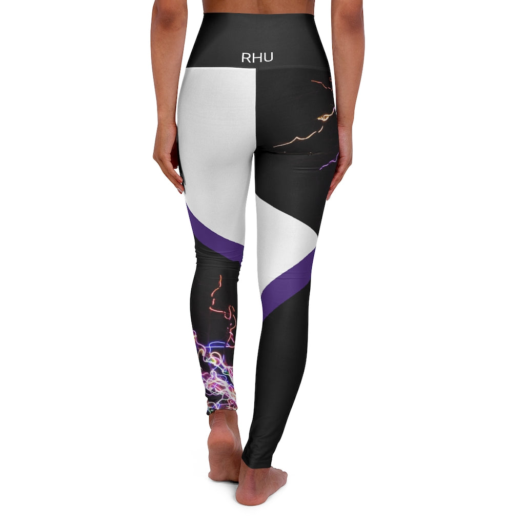 Electric Lights Est High Waisted Yoga Leggings White RHU