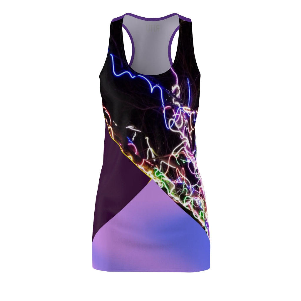 Electric Lights Women's Cut & Sew Racerback Dress Purple