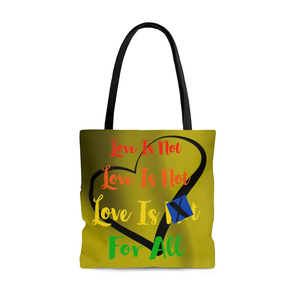 Human Rights LINFA Yellow Duo Tone Tote Bag Black Heart