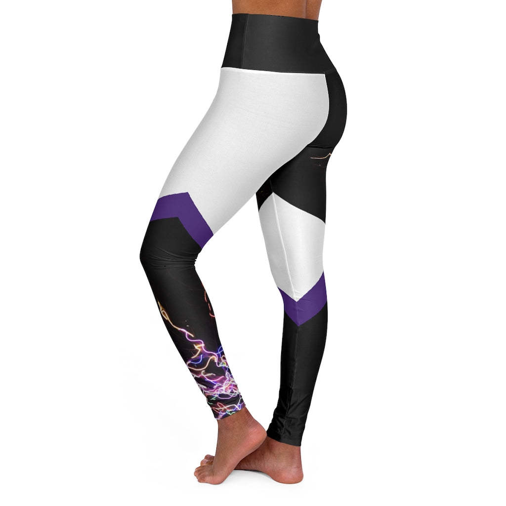 Electric Lights Est High Waisted Yoga Leggings White