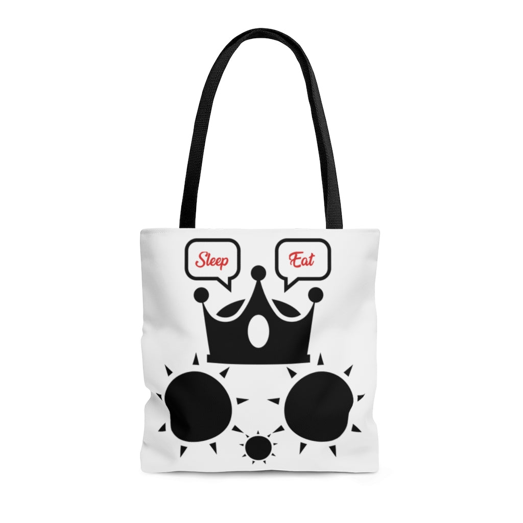 Cat Sleep Eat Tote Bag White