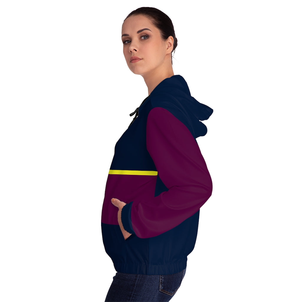 Women’s Full-Zip Hoodie Blue Night/Purple/Yellow Yellow/Purple Sleeves