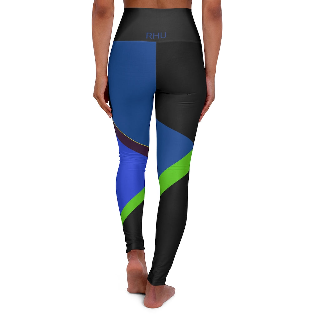 Human Rights LINFA High Waisted Yoga Leggings Blue Black RHU