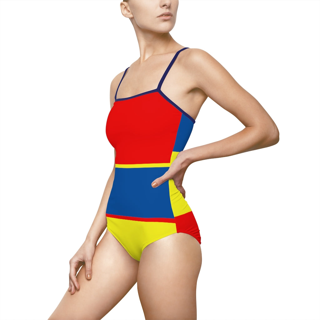 Women's One-piece Yellow/Red/Navy