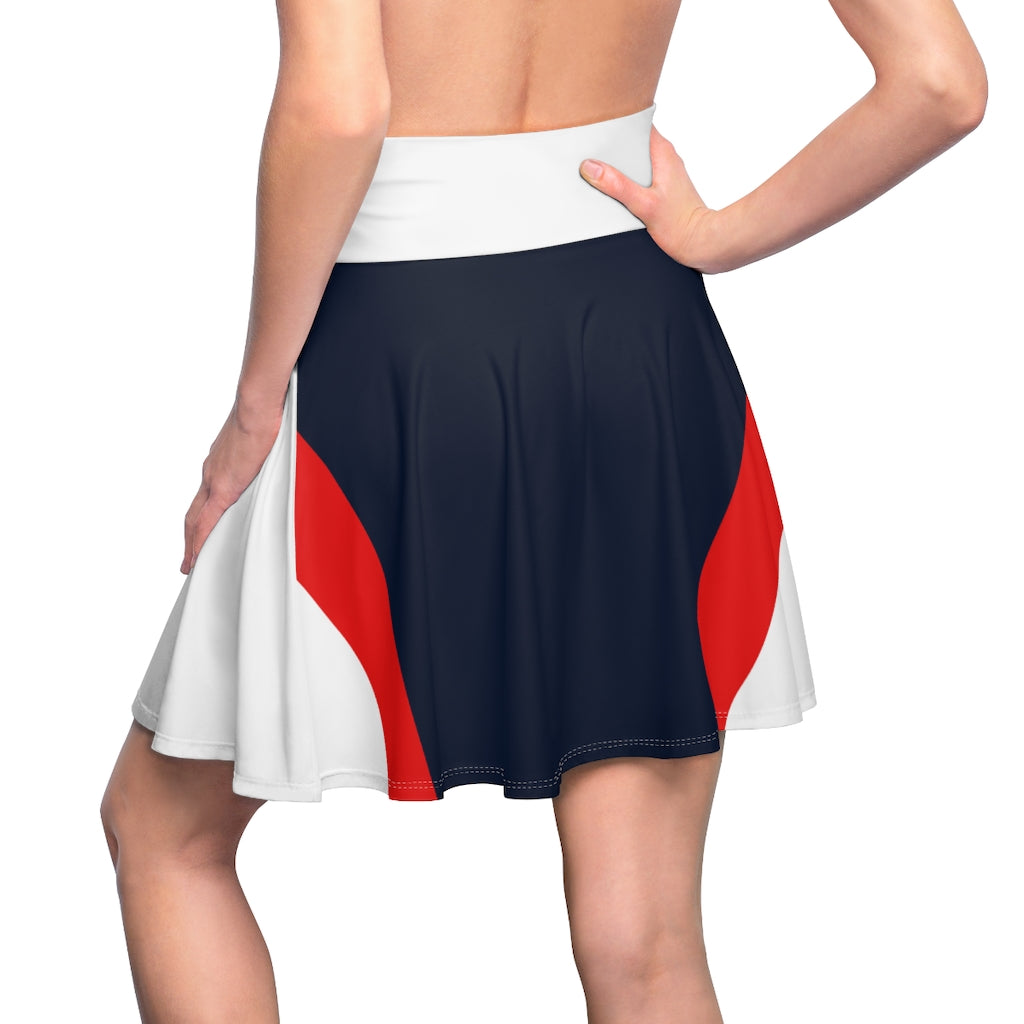 Cat Sleep Eat Women's Skater Skirt White/Red/Black