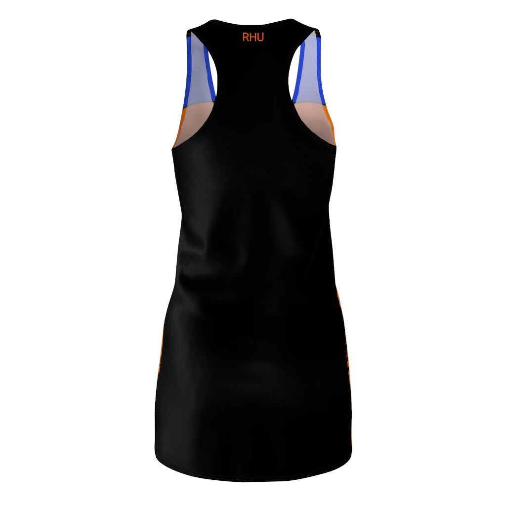 Women's Cut & Sew Racerback Dress Ghost Orange Black Blue