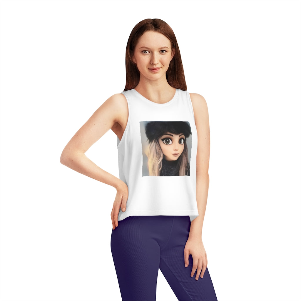 Cartoon Women's Dancer Organic Cotton Cropped Tank Top