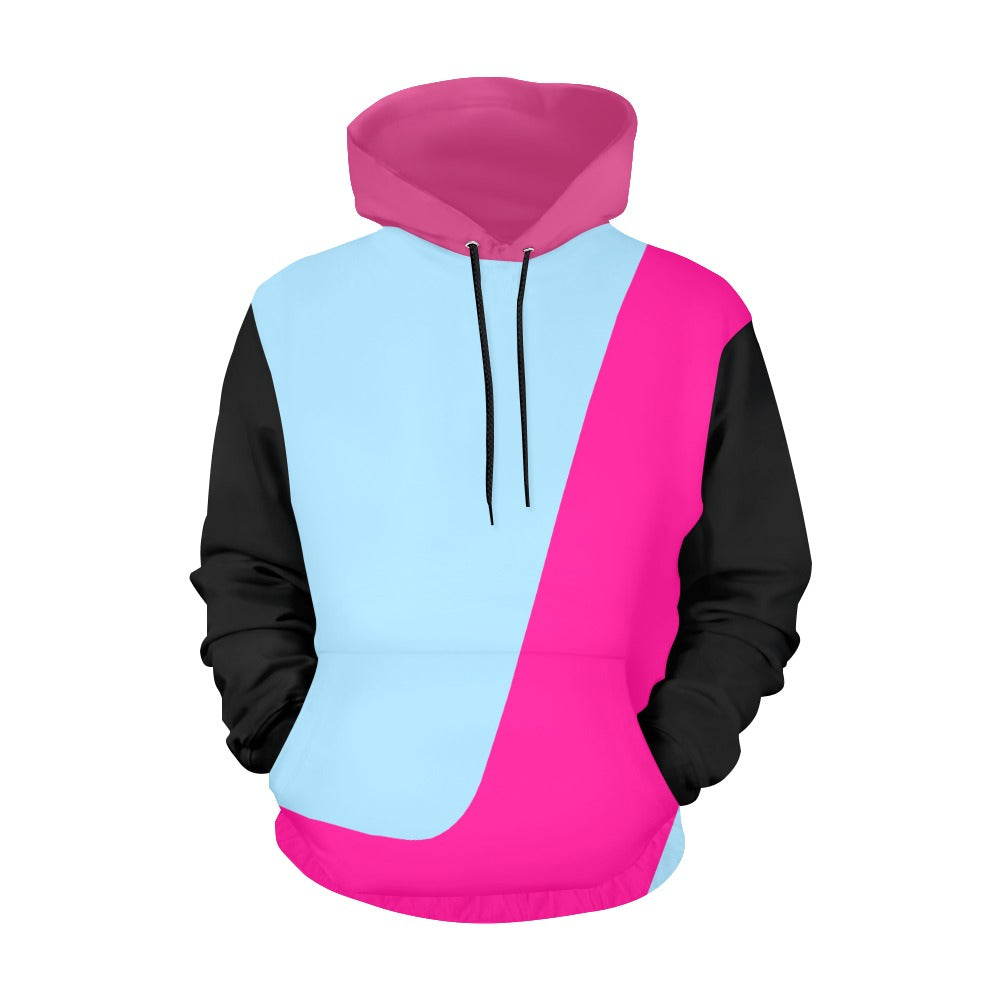 RHU Women's Hoodie Light Blue Black Fucsia