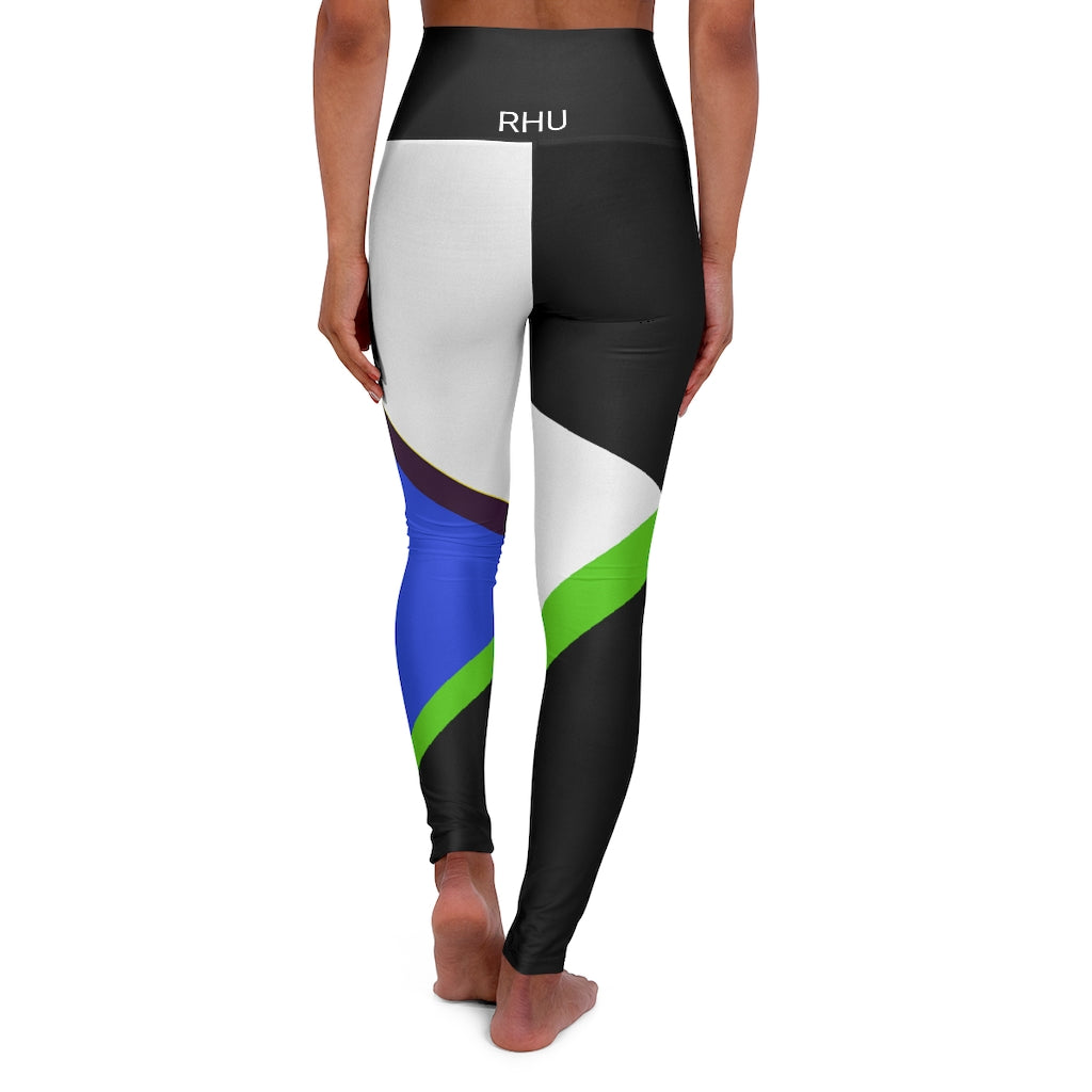 Human Rights LINFA High Waisted Yoga Leggings Blue White Black RHU