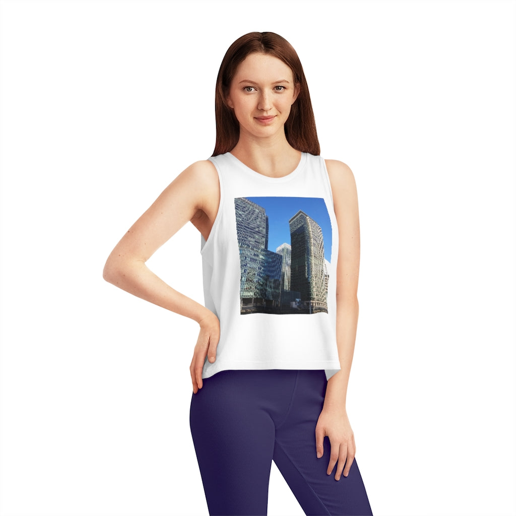 Canary Wharf Skyscrapers London Women's Dancer Organic Cotton Cropped Tank Top