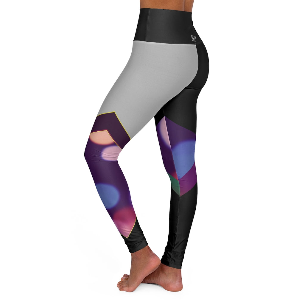 Waisted Yoga Leggings Fading/Light Grey Bubbles RHU