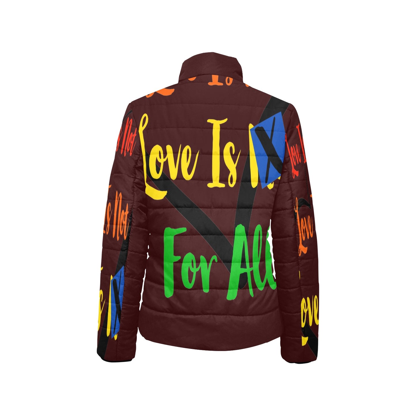 Human Rights Padded Bomber Jacket Chocolate