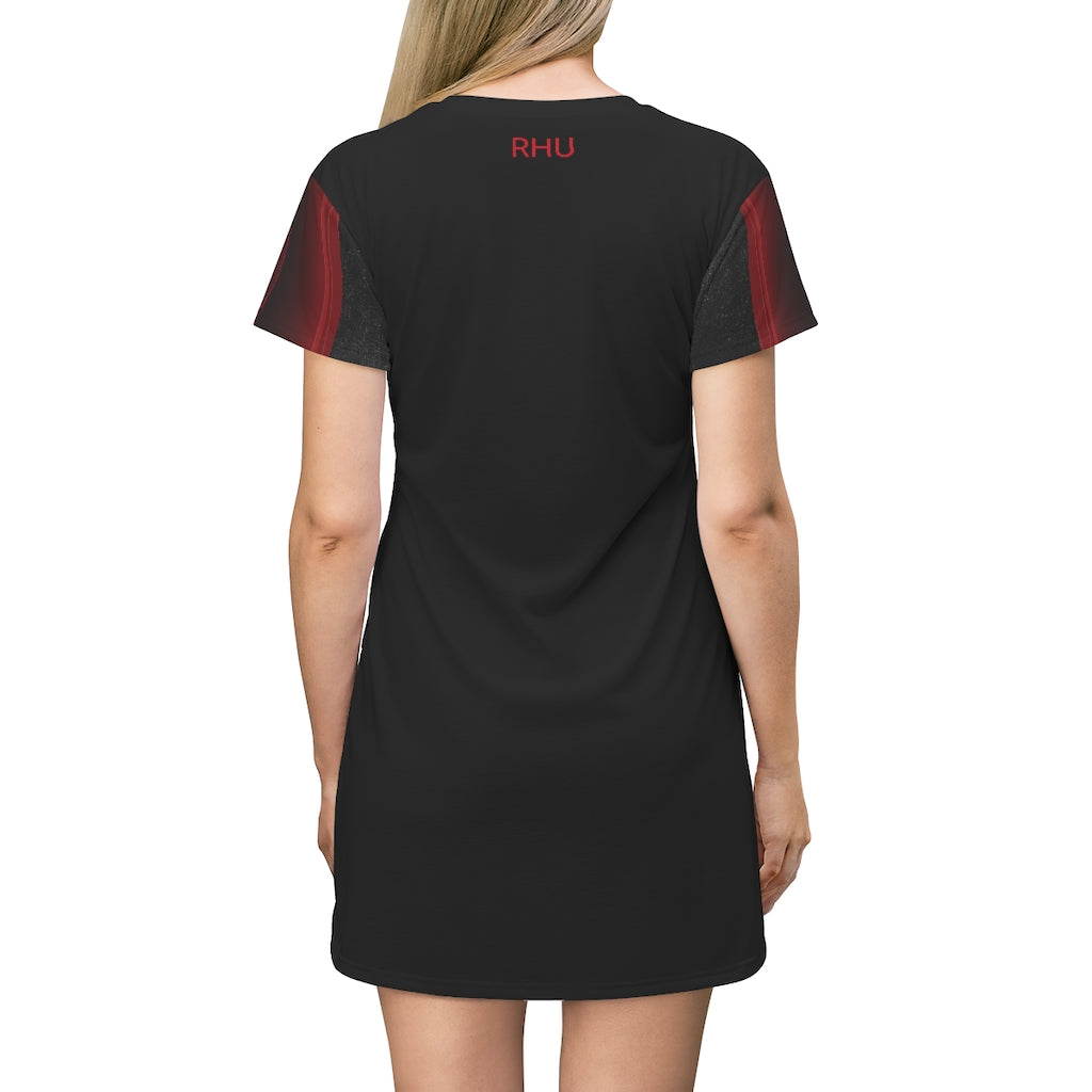 Green/Red/Black T-shirt Dress