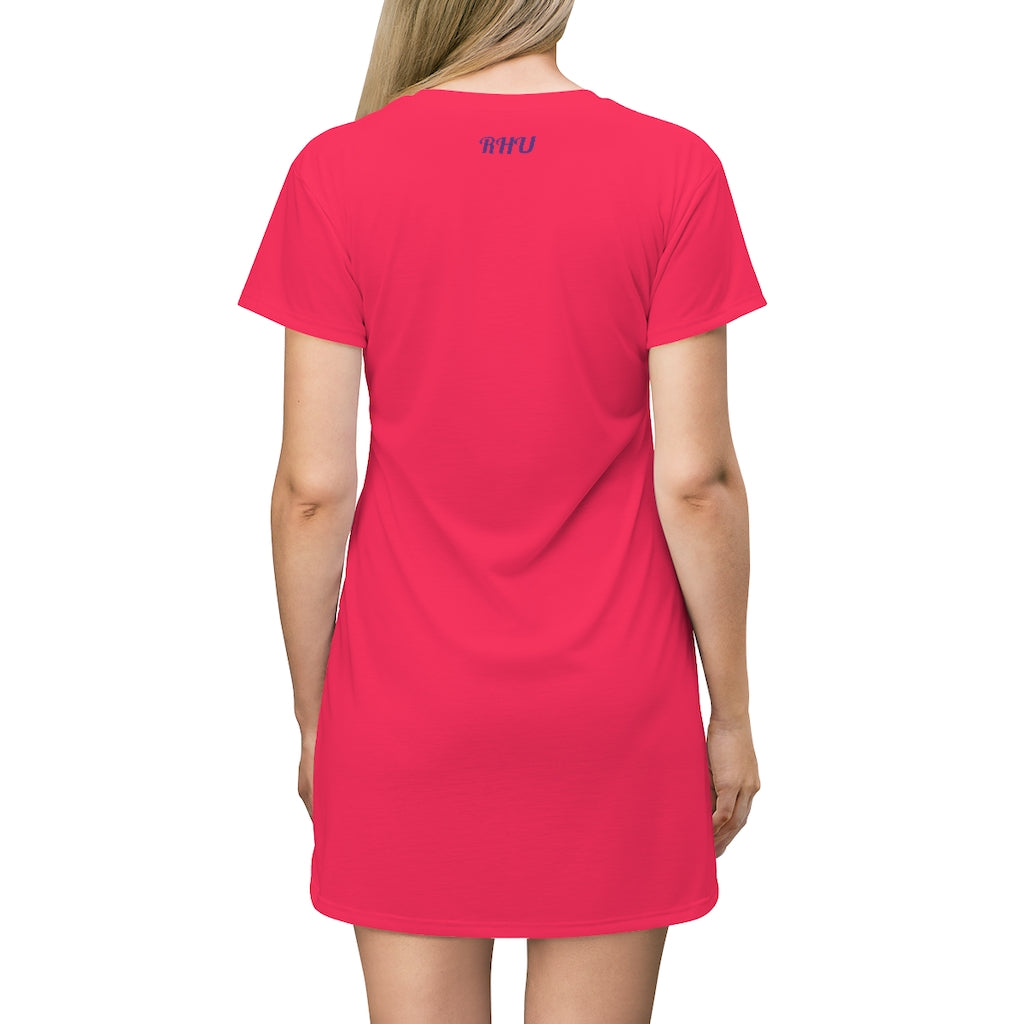 Human Rights LINFA T-Shirt Dress Bright Salmon 2