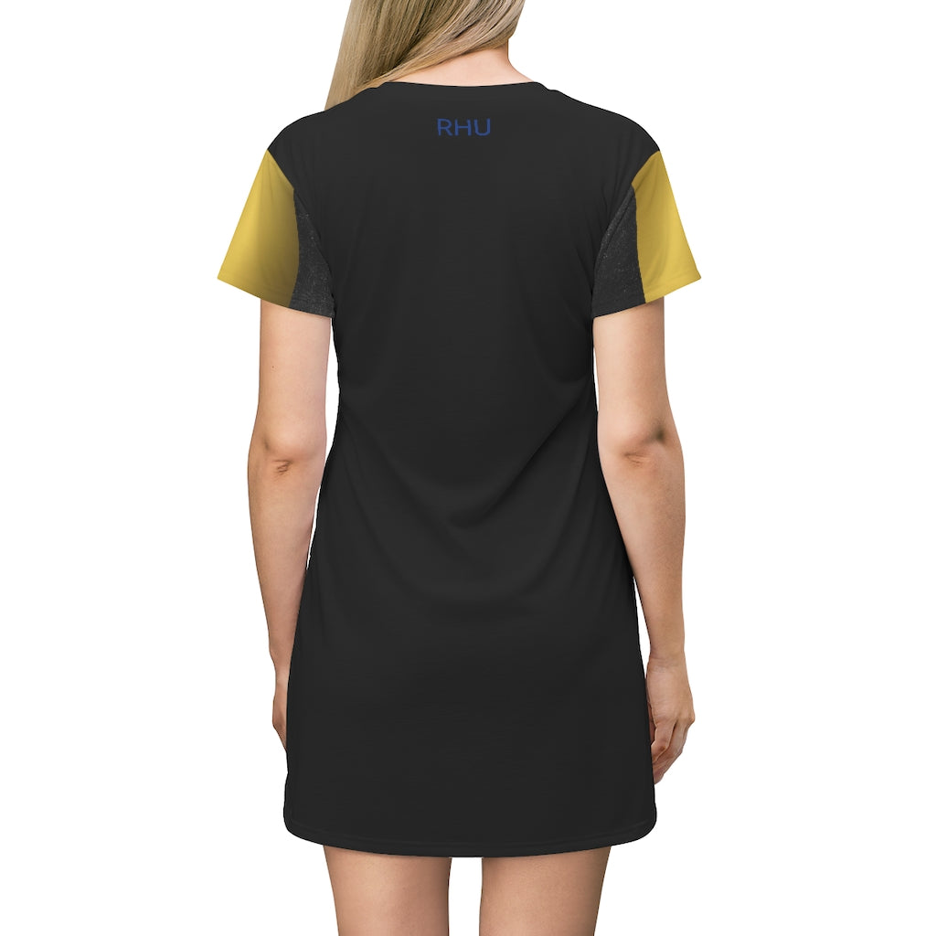 Gold/Marble/Black T-shirt Dress