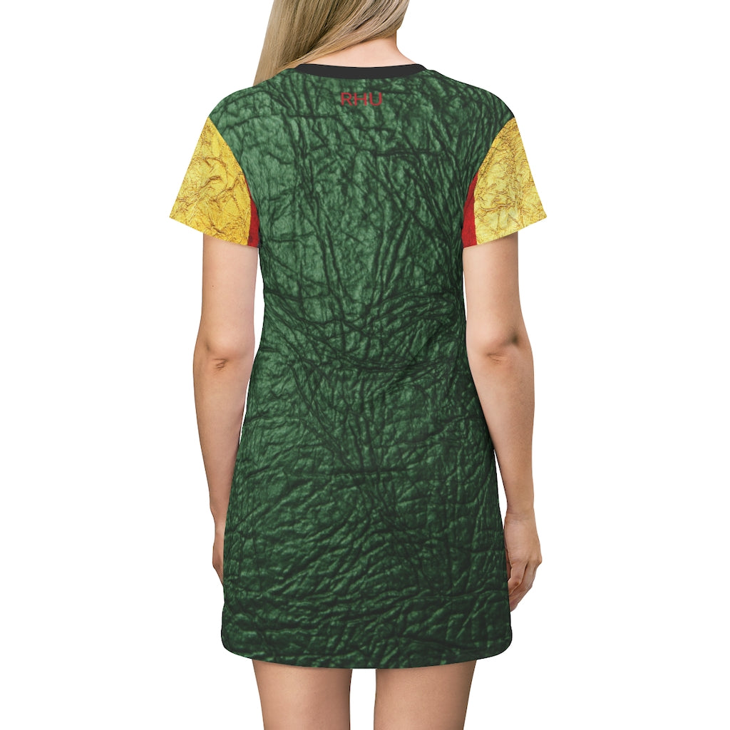 I'm Festive Stripes Print Dress Green