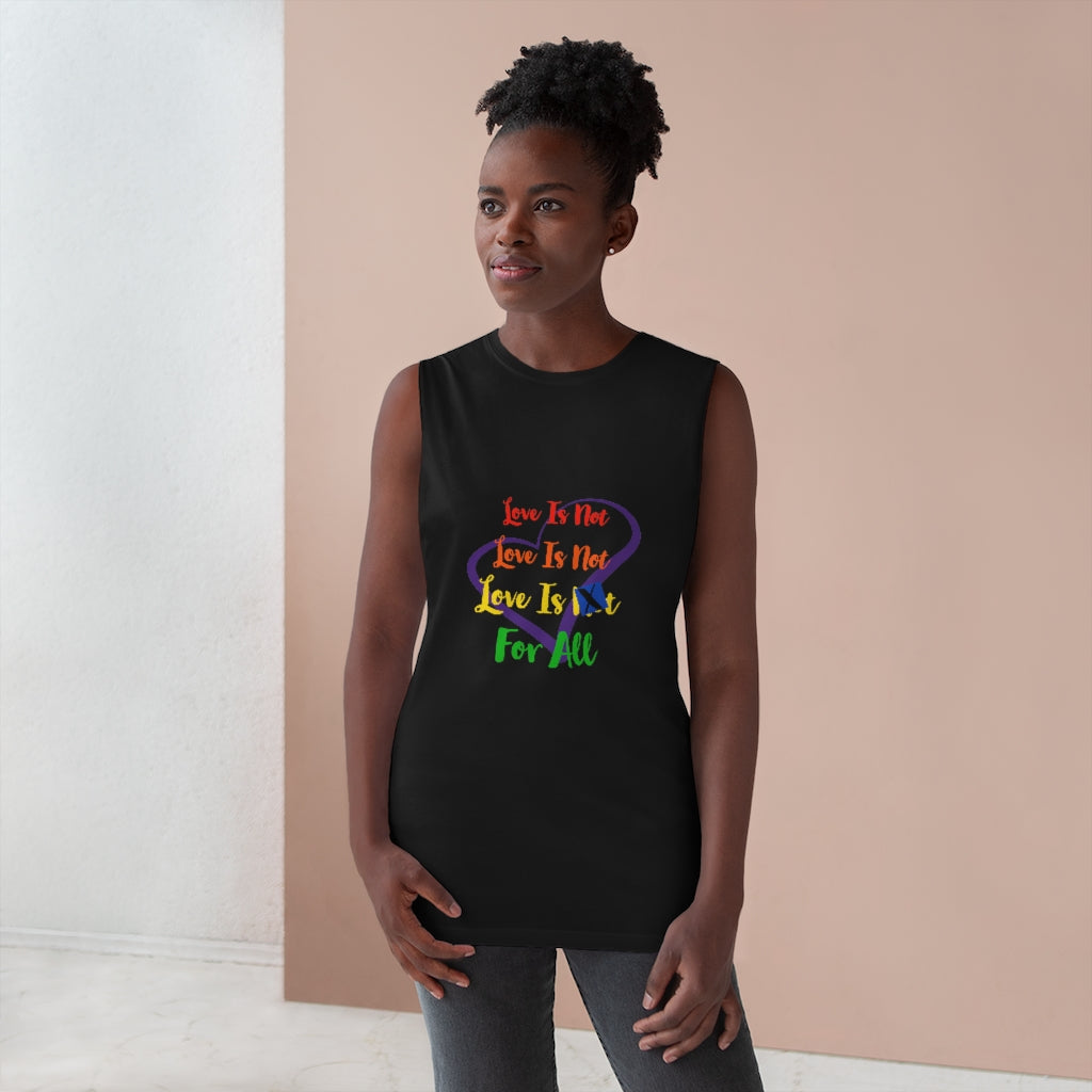 Human Rights LINFA Unisex Barnard tank  Black/Rainbow, White/Rainbow