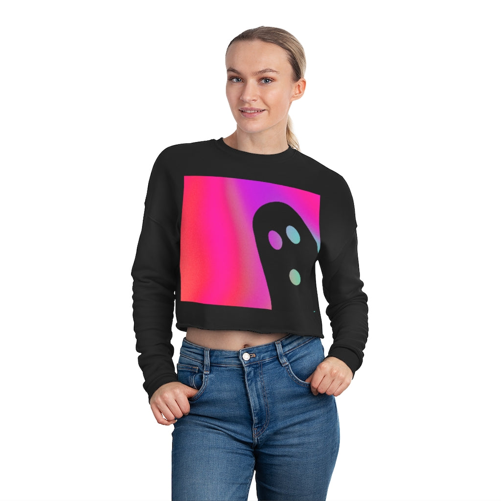 Multi Pink Blue Purple Women's Cropped Sweatshirt Ghost