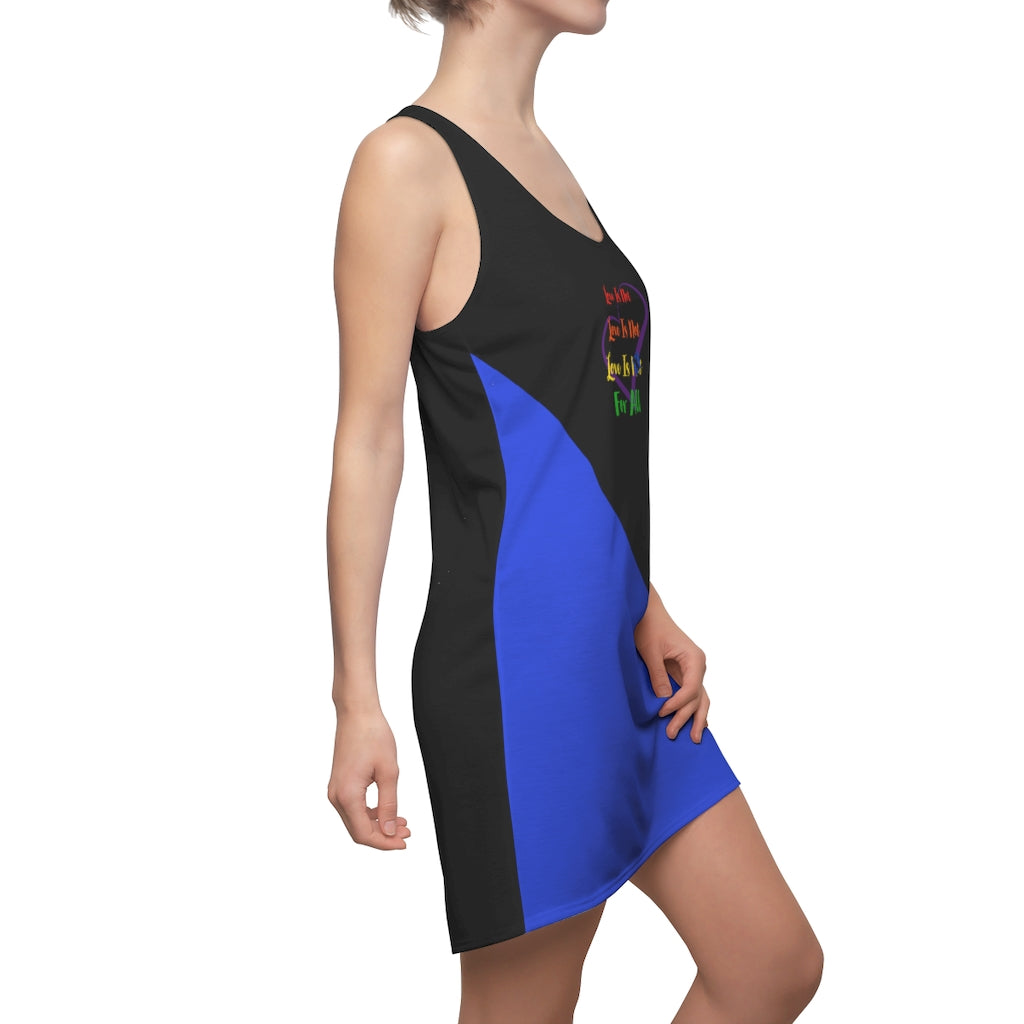 Human Rights LINFA Women's Cut & Sew Racerback Dress Blue Black