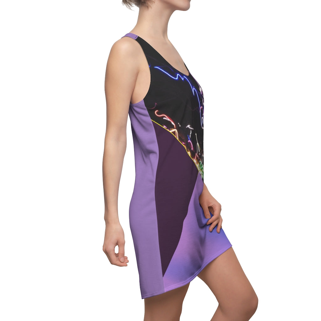 Electric Lights Women's Cut & Sew Racerback Dress Lilac Back