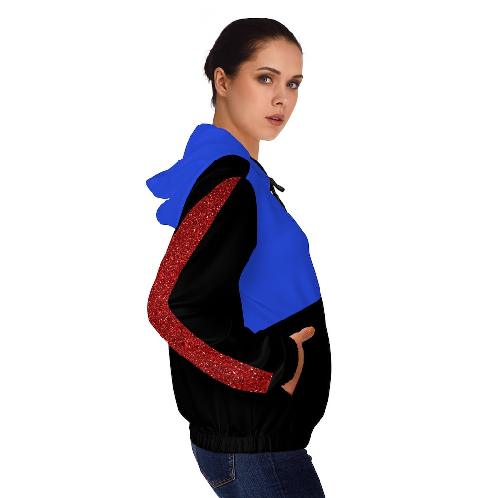 Women’s Full-Zip Hoodie Crossed Blue/Red/Black