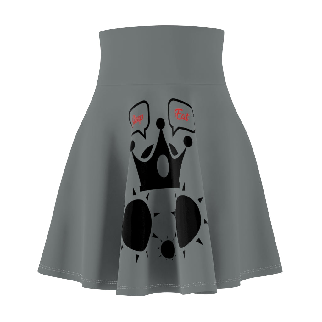 Cat Sleep Eat Women's Skater Skirt Dark Grey