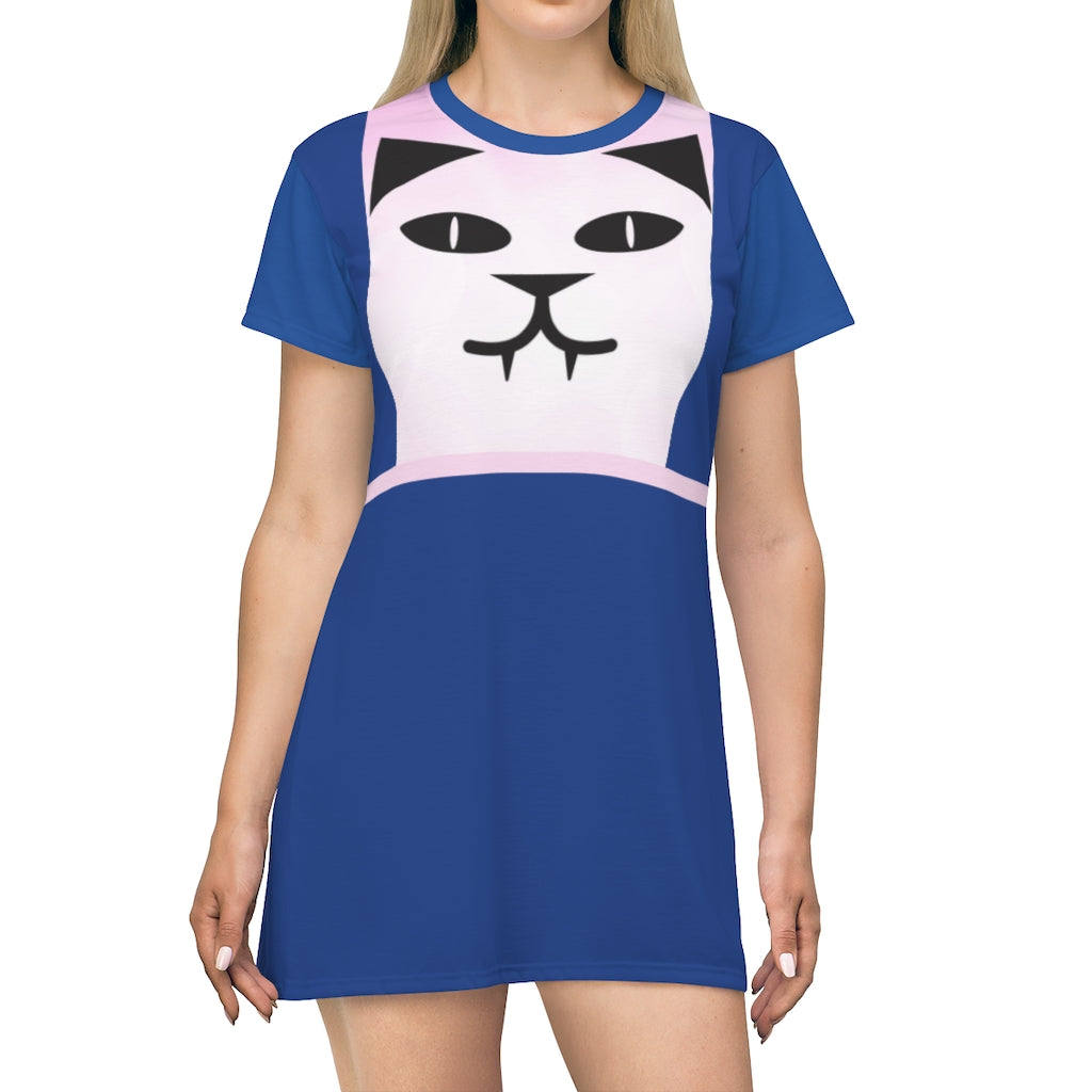 KittyKat T-Shirt Dress Blue