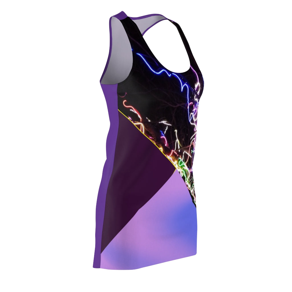 Electric Lights Women's Cut & Sew Racerback Dress Purple