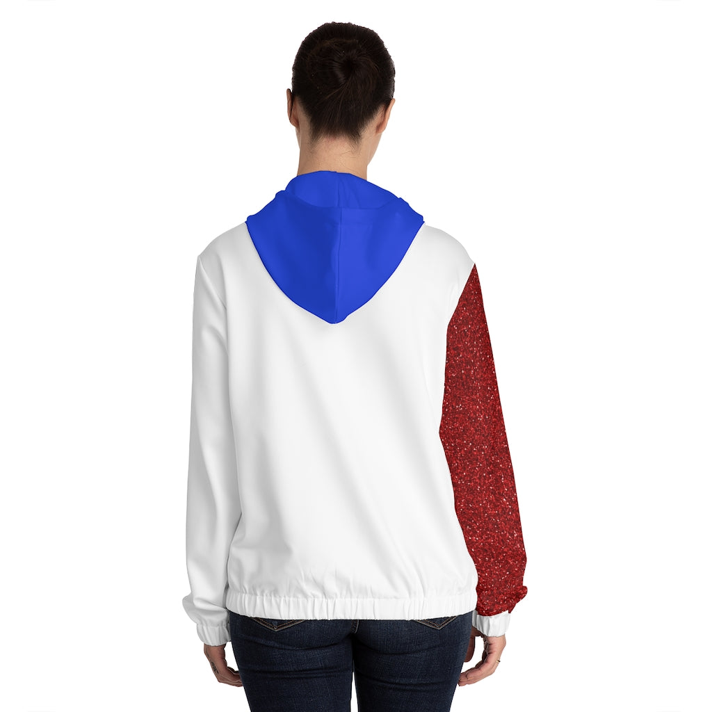 Women’s Full-Zip Hoodie Blue/ White/Red