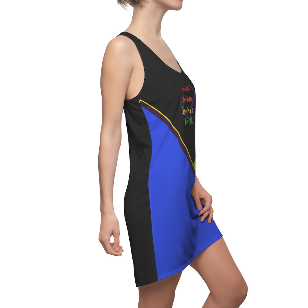 Human Rights LINFA Women's Cut & Sew Racerback Dress Blue Purple Green Black