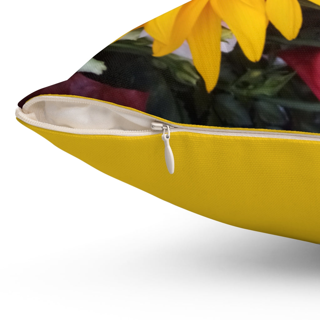 Sunflower Spun Polyester Square Pillow