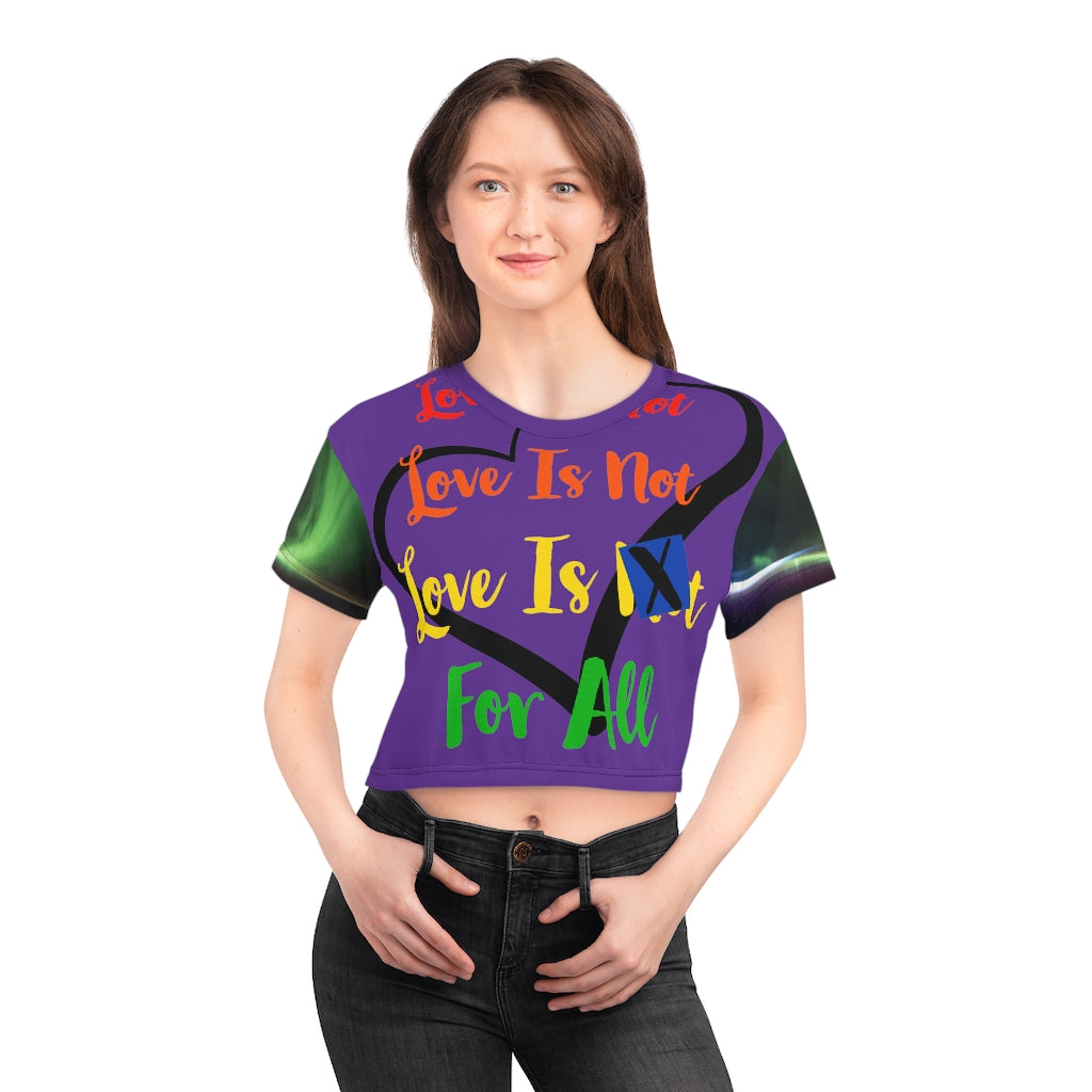 Human Rights LINFA AOP Crop Tee Purple, Green/Purple Fading Sleeves