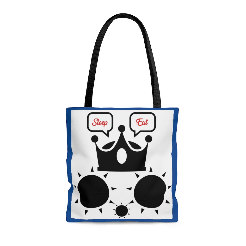 Cat Sleep Eat Tote Bag Blue