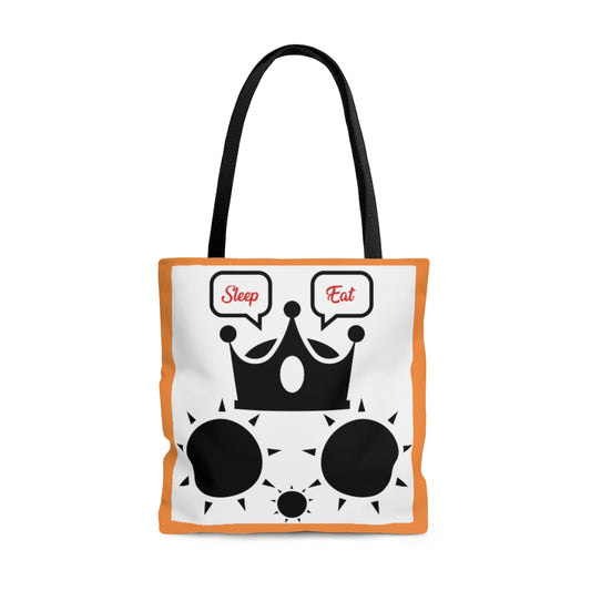 Cat Sleep Eat Tote Bag Brown Orange