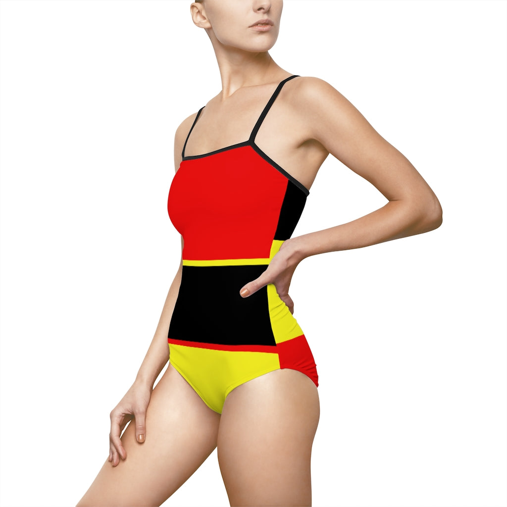 Women's One-piece Yellow/Red/Black