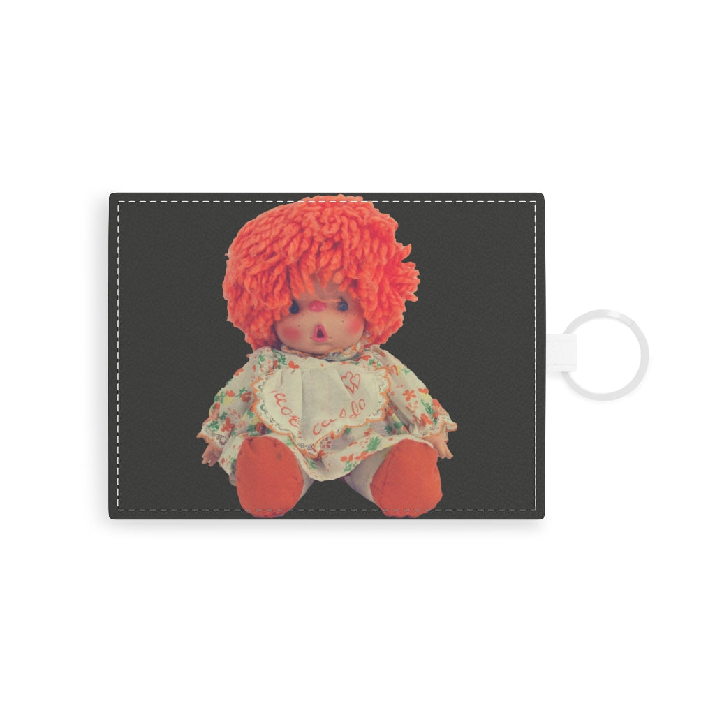 Orange Doll Saffiano Leather Card Holder